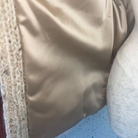 Vintage Womens Jacket Vest Size Medium Cream Knit Convertible Casual Wool - Picture 8 of 9